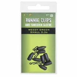 ESP Ronnie Clips & Tungsten Sleeve Weedy Green - Small 0.3g