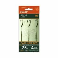 Life Orange Carp Hair Rigs - Beaky Rig 15lb Hook 8