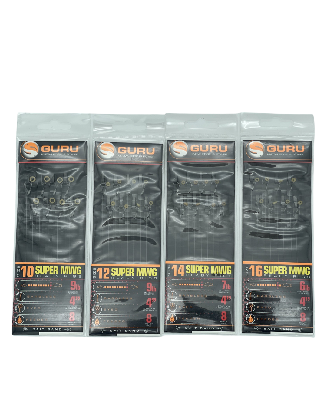 Guru Super MWG Bait Band Rigs 4" Haak 16/ 0.17mm - Barbless 1 Guru Super MWG Bait Band Rigs 4" Haak 16/ 0.17mm - Barbless